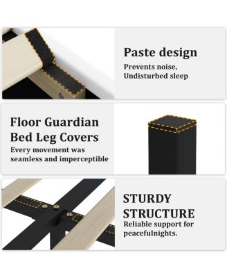 Queen Size Floating Bed Frame with LED Headboard