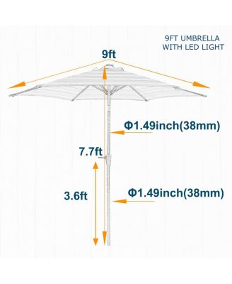 Streamdale Umbrella with Light and Stripes