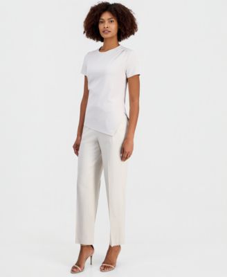 Women's Draped-Front Short-Sleeve Top