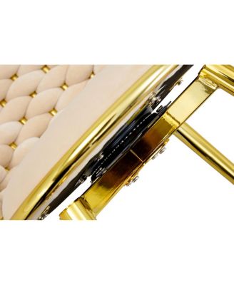 Set of 2 Modern Luxury Velvet Dining Chairs with Gold Legs & Woven Rope