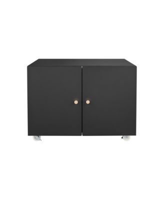 File Cabinet on Wheels, Mobile Metal Printer Stand with 2 Doors and Adjustable Shelf for Home Office, Small Spaces