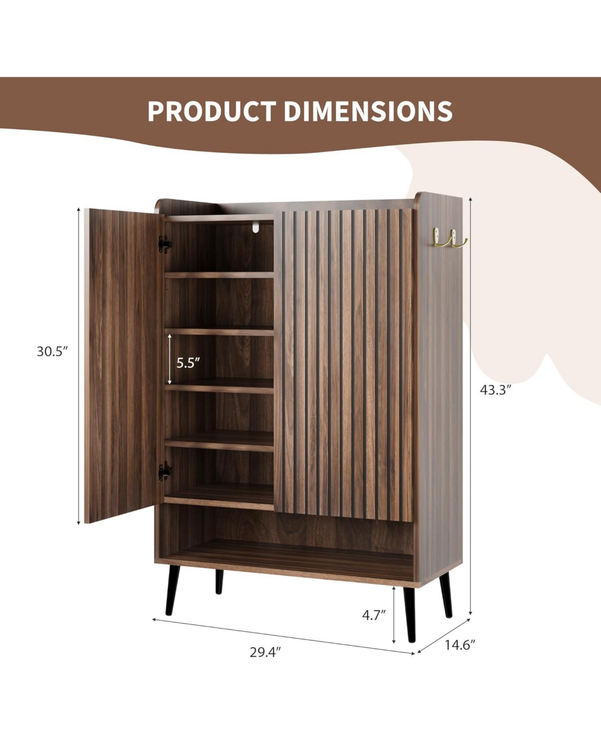 gaomon Large 6-Tier Shoe Cabinet