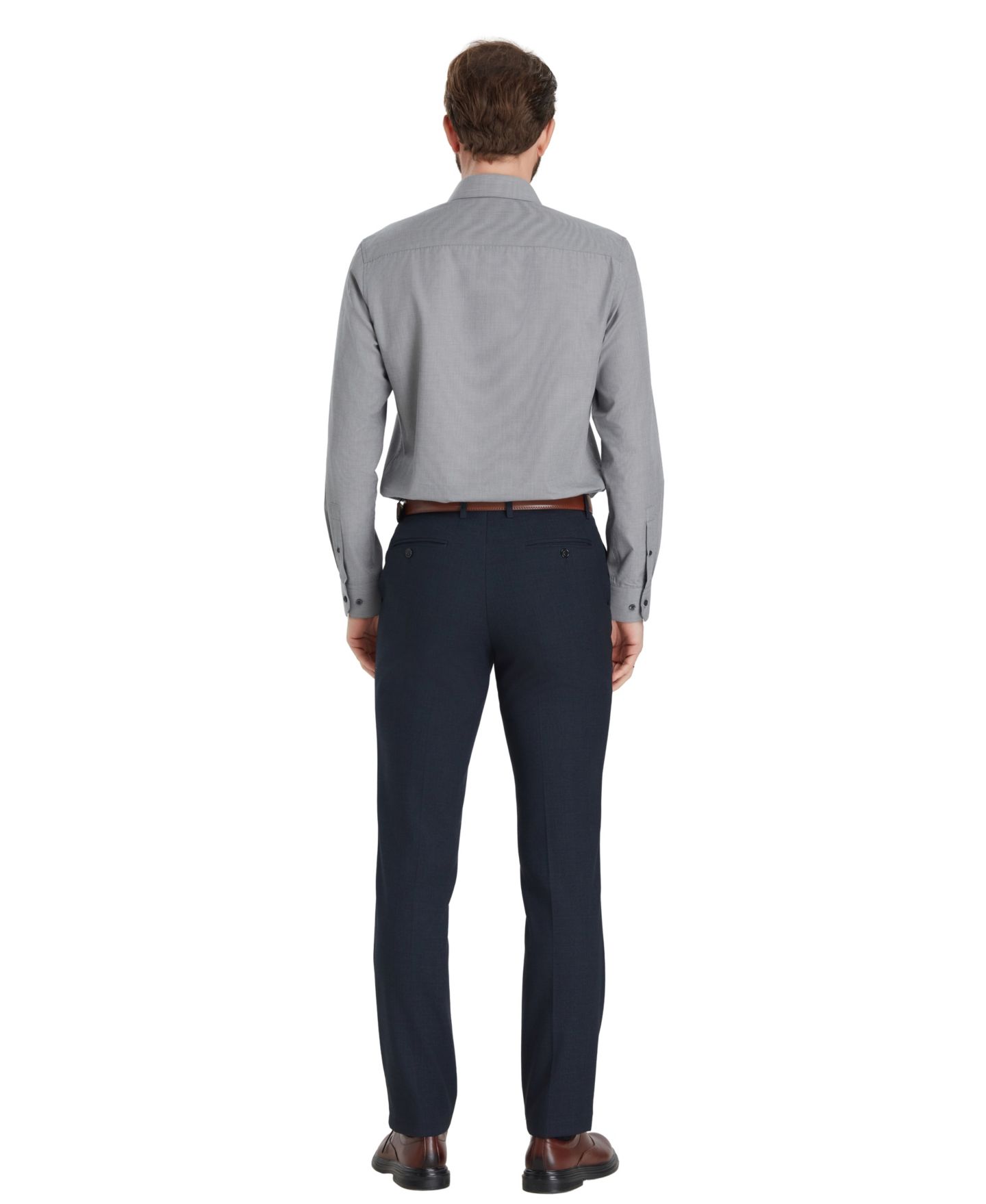 Мужская рубашка Alfani Slim-Fit Solid Dress Shirt, цвет: Угольный — фото 6