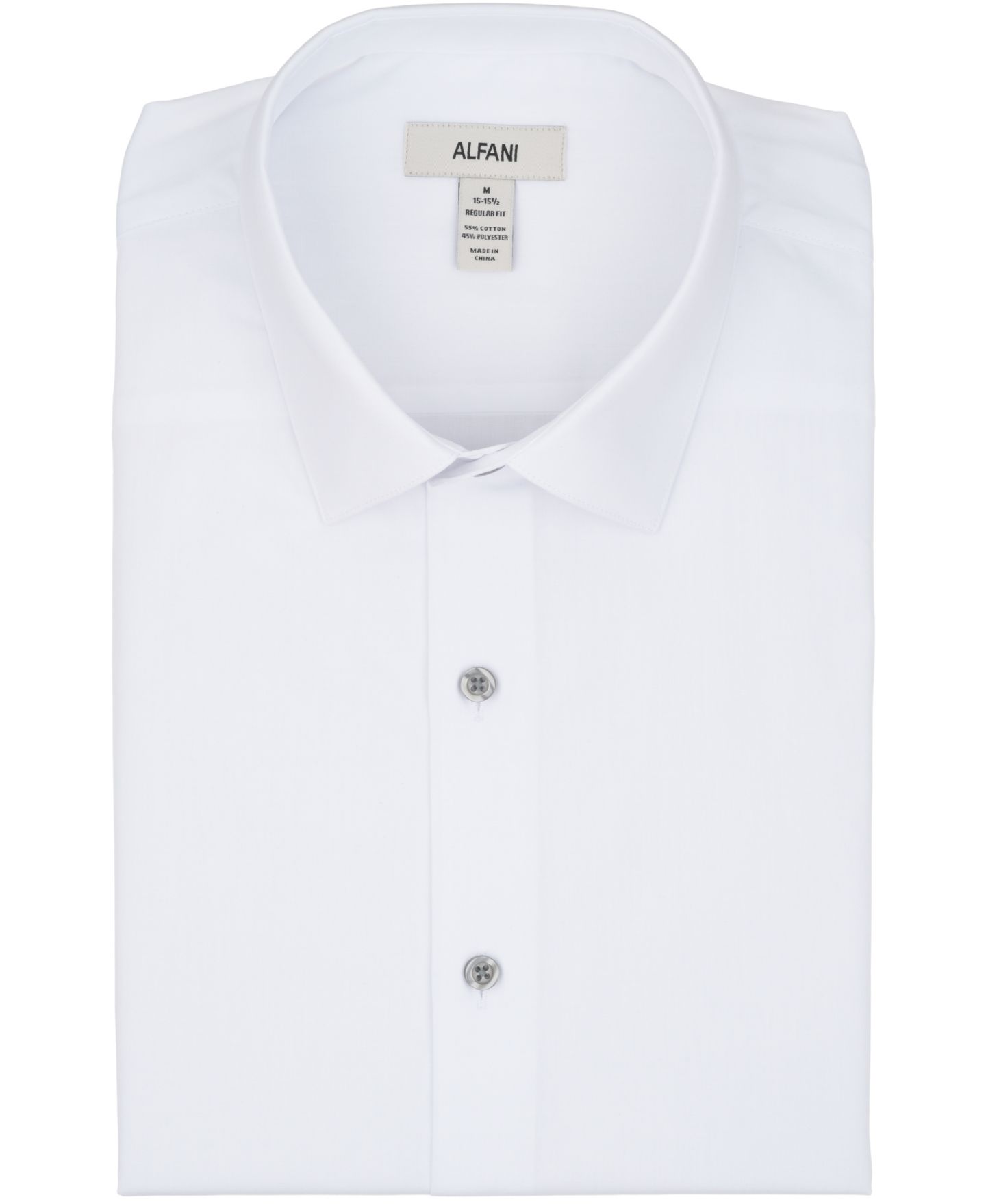 Мужская рубашка Alfani Regular-Fit Solid Dress Shirt, цвет: Яркий белый — фото 8