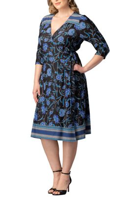Women's Plus Size Beguiling Border Print Wrap Dress