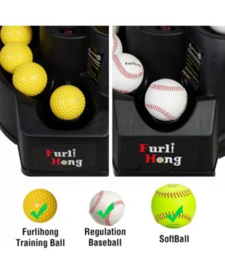 Rechargeable Baseball and Softball Toss Machine with Height Adjustment and Extendable Ball Stacker for Hitting and Batting Practice
