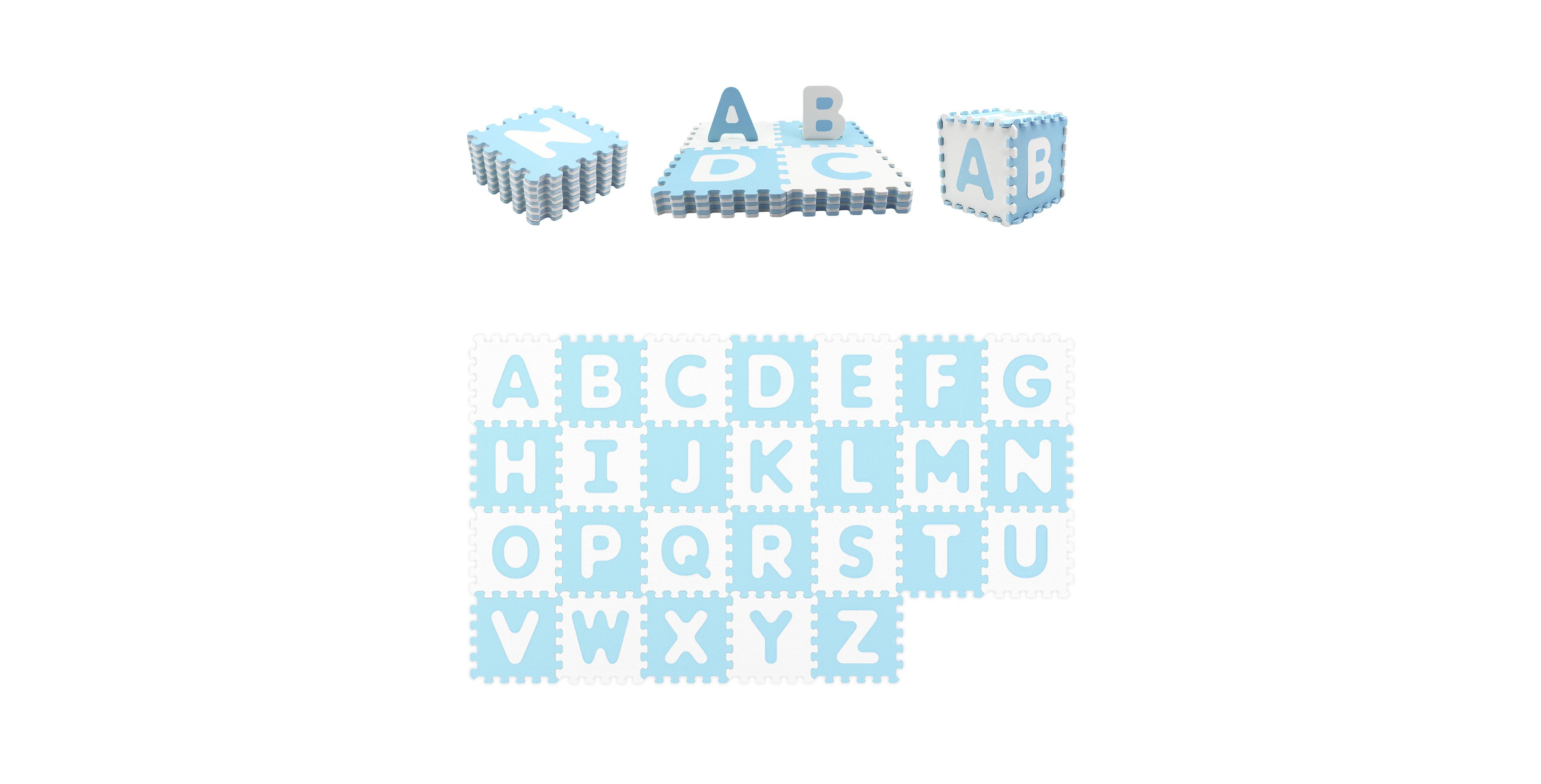 Slickblue 26-Piece Interlocking Abc Play Mats with Detachable Letters