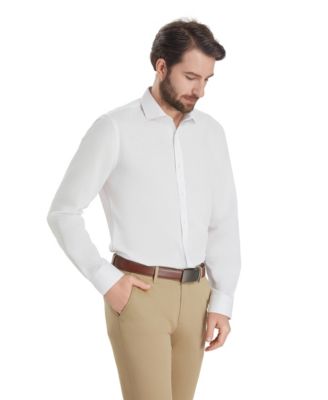 Men's Slim-Fit Linen Dress Shirt