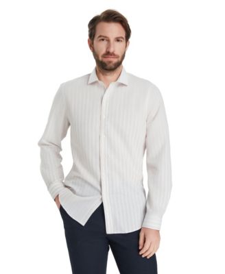 Men's Linen Slim-Fit Joseph Stripe Dress Shirt