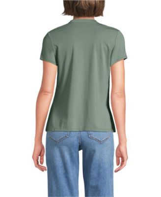 Women's Lightweight Jersey Button Pintuck Top