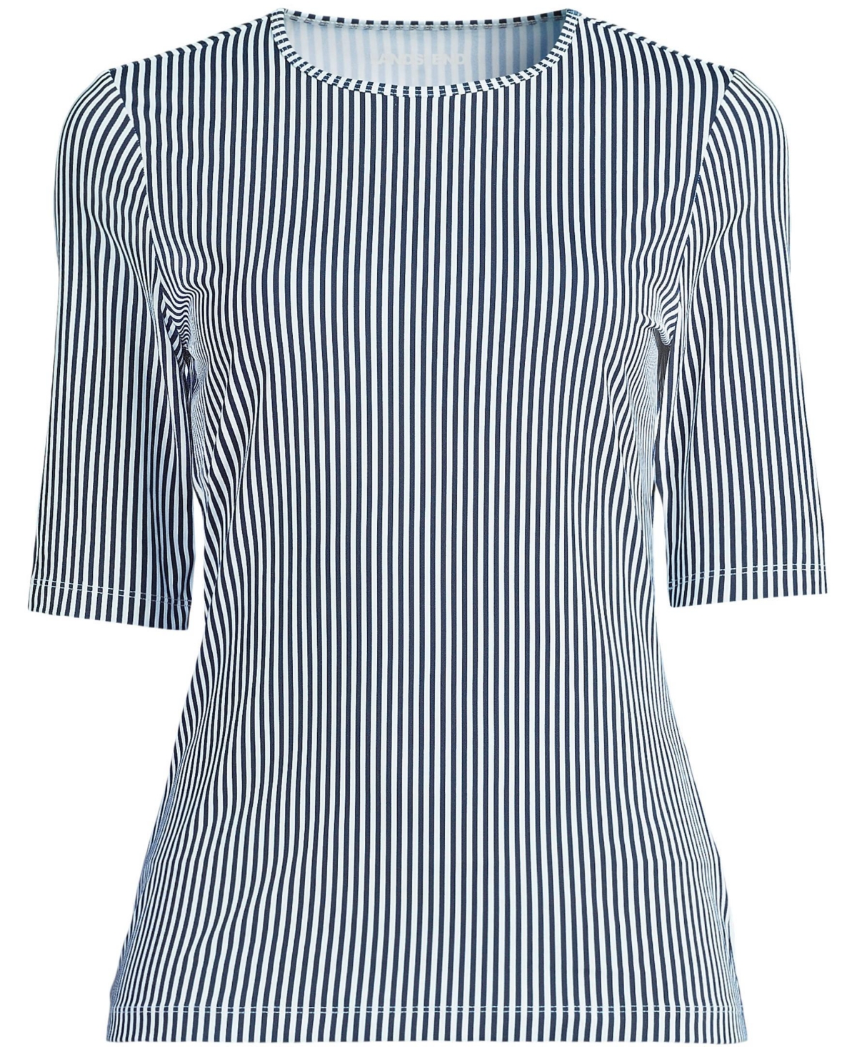 Lands' End Women's Plus Elbow Sleeve Crewneck Garden Tee