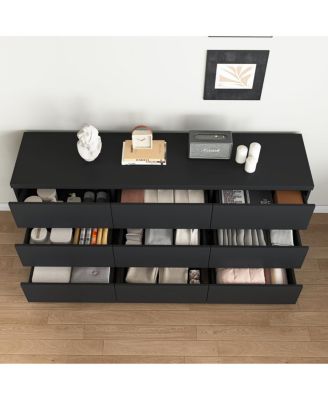 9-Drawer Wood Dresser - Modern Storage Chest for Any Room
