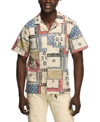 Men's Short-Sleeve Printed Camp Collar Shirt