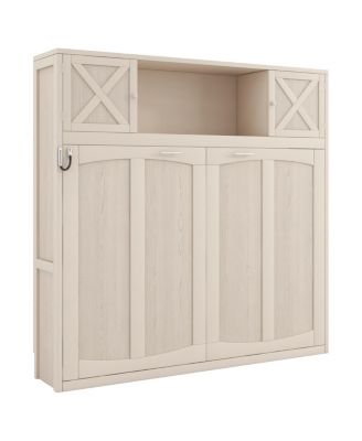  Queen Size Murphy Bed with Storage Cabinets