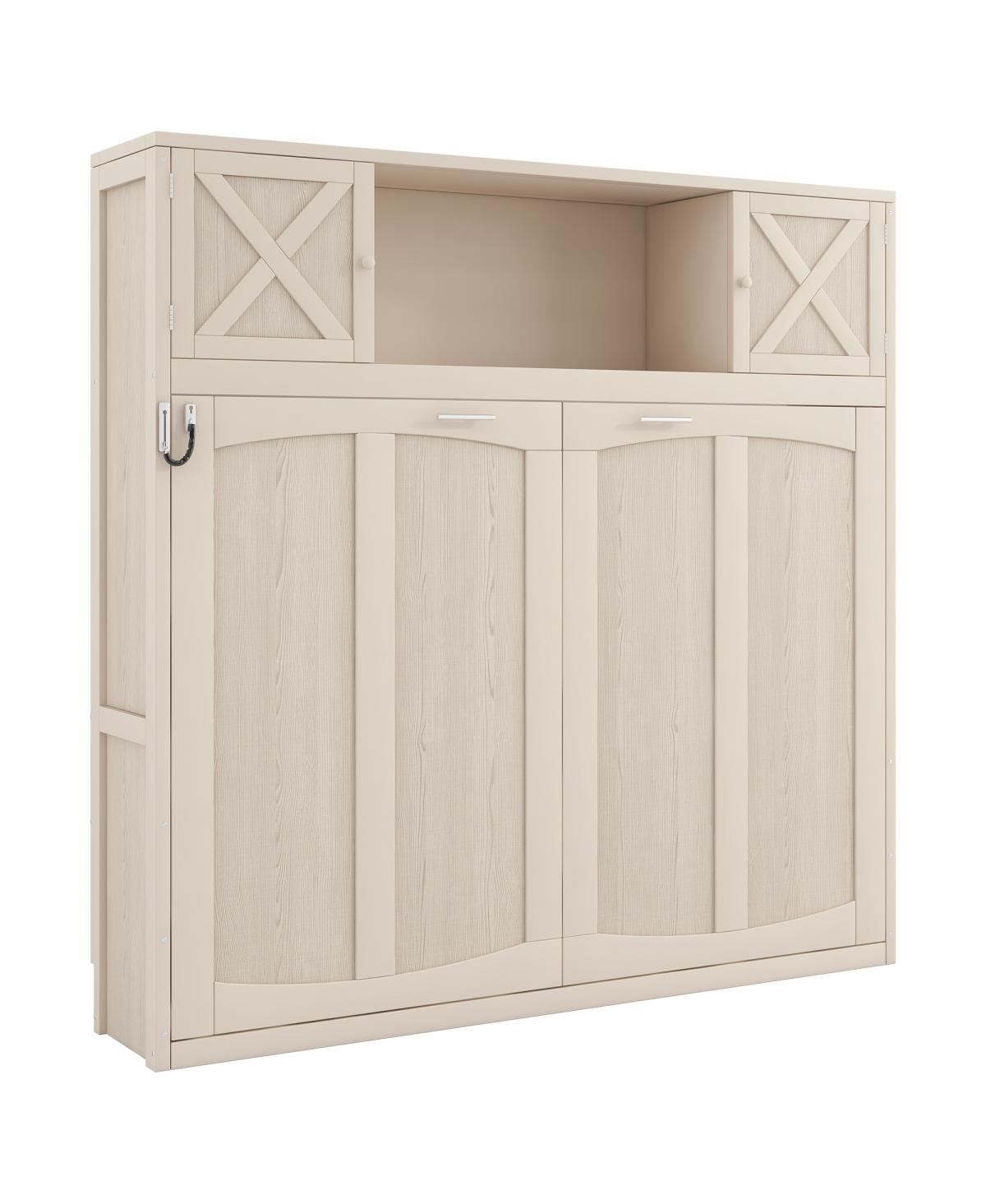 Streamdale Furniture Queen Size Murphy Bed with Storage Cabinets