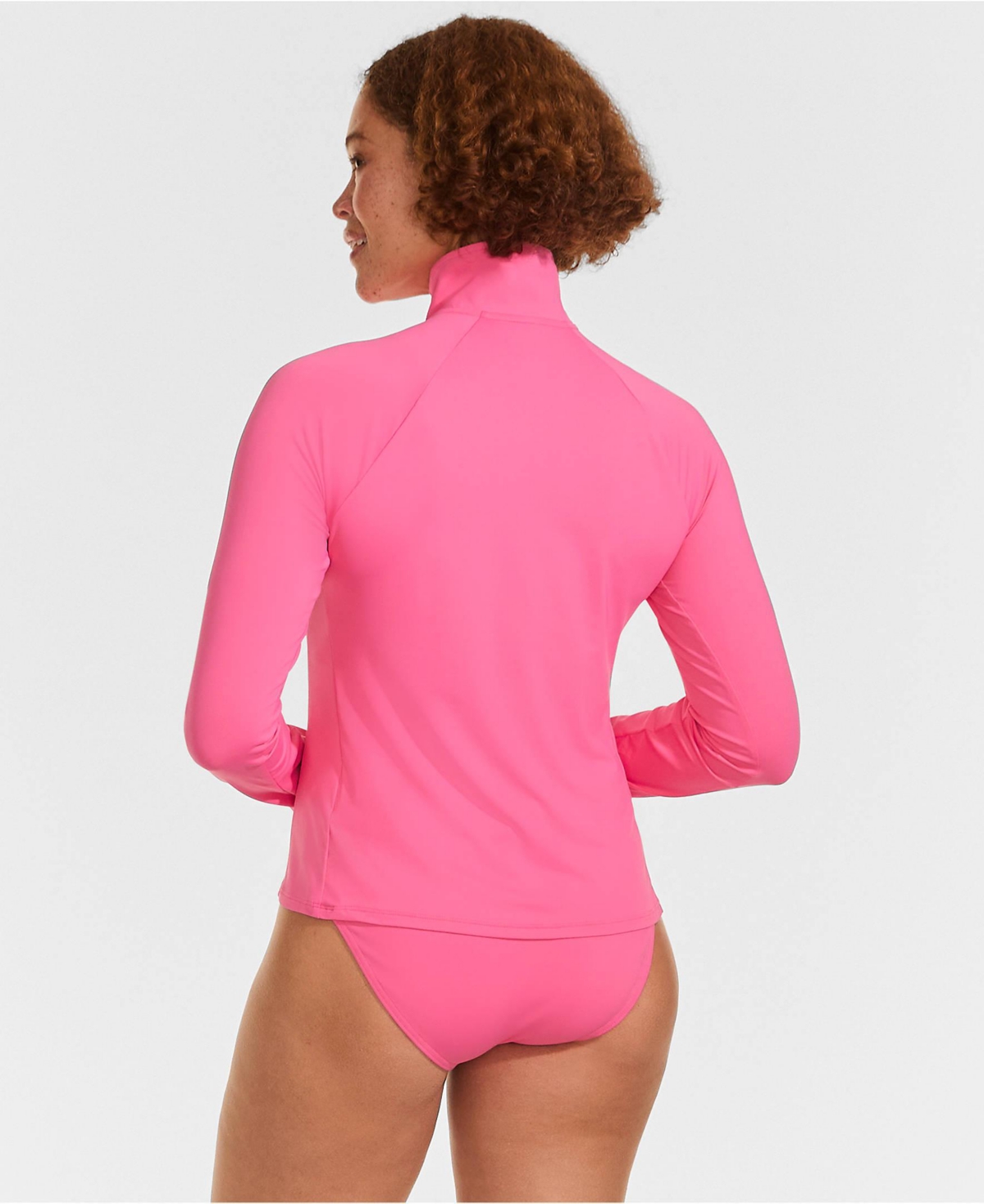 Lands' End Women's SunShade Upf 50 Long Sleeve Quarter Zip Rash Guard