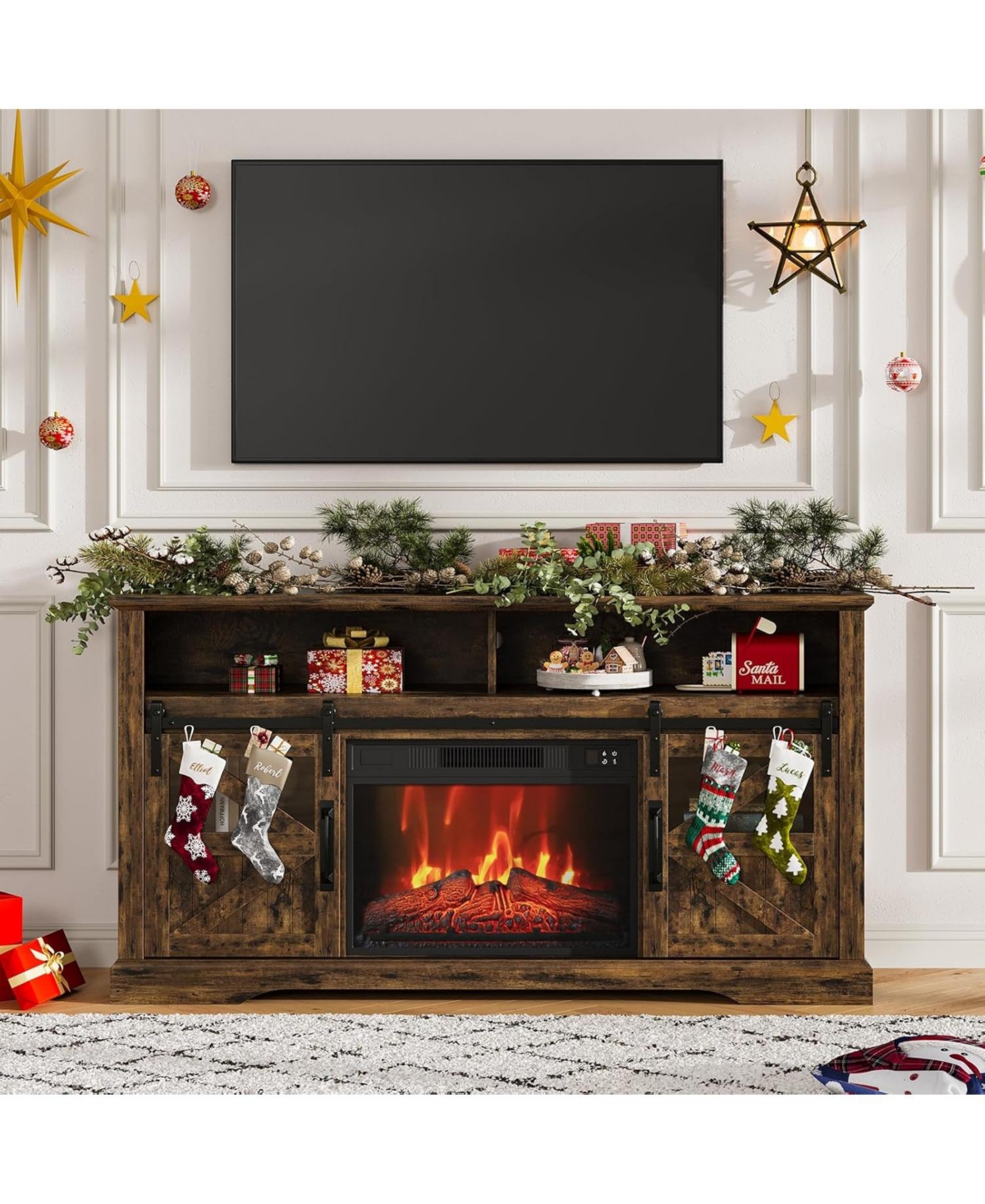 gaomon Fireplace Tv Stand for Television Farmhouse Entertainment Center Electric