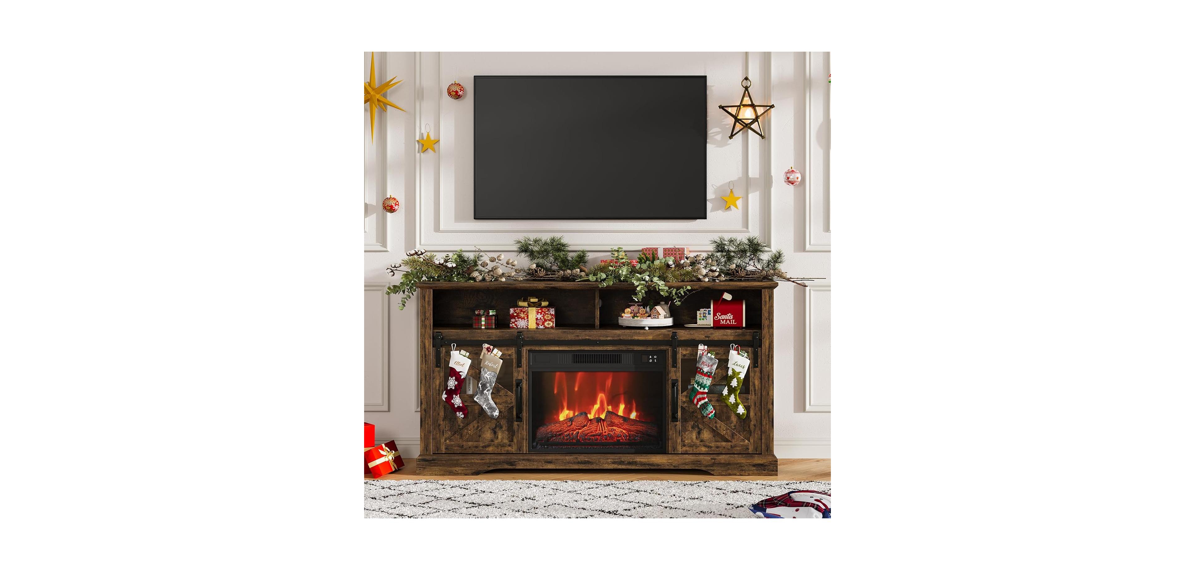 gaomon Fireplace Tv Stand for Television Farmhouse Entertainment Center Electric