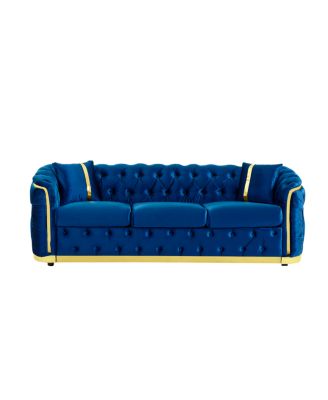 Mid Century Modern Chesterfield Sofa, Luxury Velvet