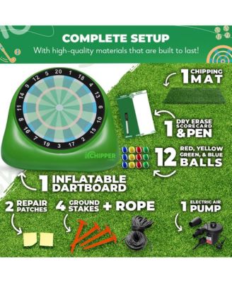 XL Bull Chipper | Giant Golf Darts w/ 10+ Golf Games | Backyard Game w/ Air Pump | Yard Game for Adults | Outdoor Games