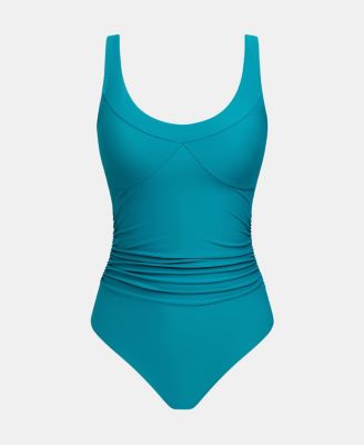 Women's Scoop Neck Adjustable Straps One-Piece Swimsuit