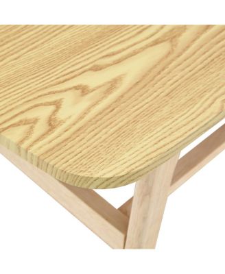 Solid Wood 2-Tier Coffee Table with Storage Shelf