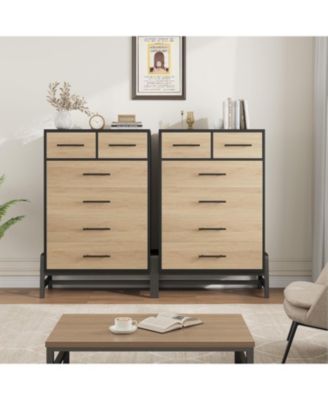 4+2 Dresser for Bedroom, 46.6 in Tall Dresser, Tall Drawer with Storage Freestanding, Wooden Closet Storage Chest for Living Room