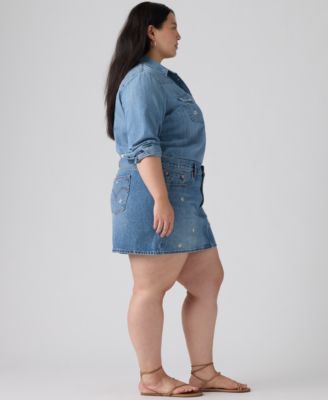 Plus Size Cotton Iconic 501&reg; Mid-Rise Denim Skirt