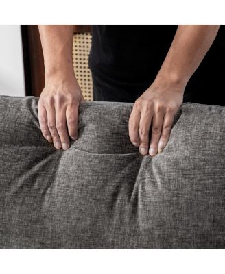 Chenille Double-Seater Sofa with Pillows