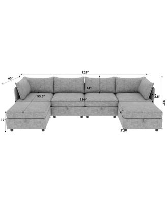 Modular Sectional Sofa with Storage and Sleeper Function