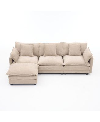 3-seat combo sofa with storage ottoman and footrest