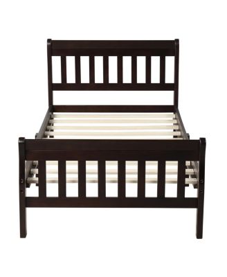 Streamdale Wood Platform Bed   Sleigh Bed Frame with Headboard/Footboard