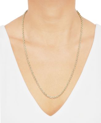 Hollow Rope Chain Necklace in 14k Yellow Gold