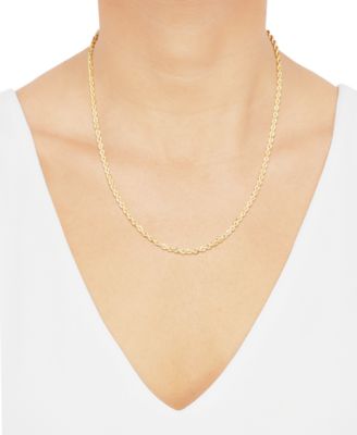 Hollow Rope Chain Necklace in 10k Yellow Gold