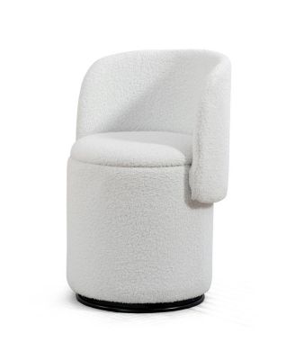 Stylish Swivel Barrel Chair with Storage & Free Cat Bed