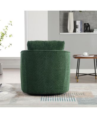 Boucle Upholstered Swivel Accent Barrel Chair & Round Sofa Chair