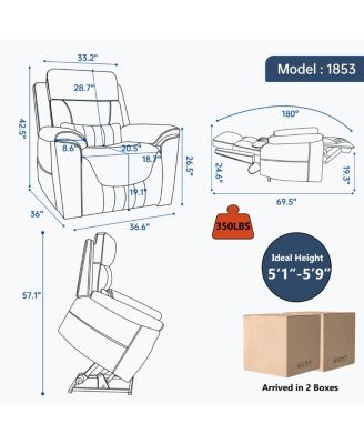Streamdale Dual Motor Infinite Position Power Lift Recliner Chair with Massage & Heat