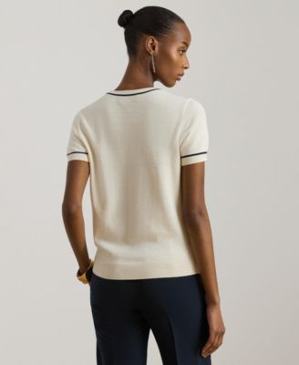 Women's Crewneck Short-Sleeve Sweater Top