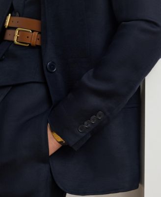 Women's Single-Button Notch Lapel Twill Blazer