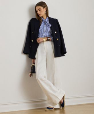 Women's Tie-Neck Balloon-Sleeve Shirt