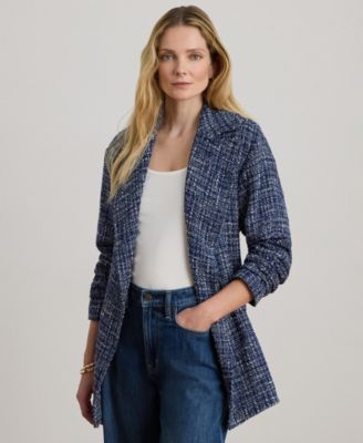 Women's Long-Sleeve Notch Lapel Wrap Coat