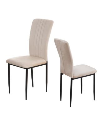 Dining Chairs Set of 4 Modern Velvet Upholstered Chairs with Metal Legs