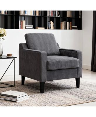 Living Room Accent Chair - Soft Chenille Comfy Armchair for Small Spaces