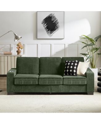 Streamdale Corduroy 3-Seater Sofa, Modern Compressed Couch for Living Room