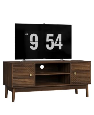 Mid-Century Modern Walnut TV Stand for Living Room & Bedroom