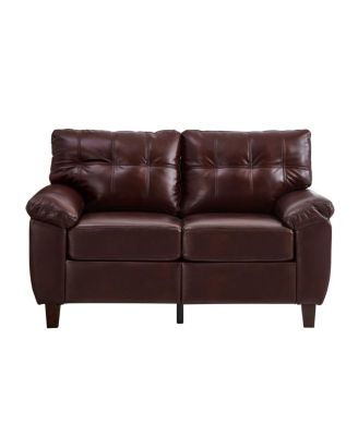 59" Modern Faux Leather Loveseat Sofa with Storage, Big Armrest