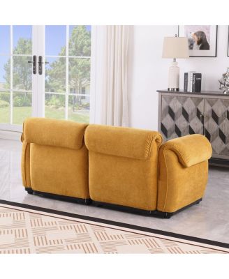 68.5" L Modular Chenille Sofa with Iron Frame