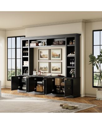 Modern TV Stand with Bookcase for TVs up to 70 inch, 3 Shelves