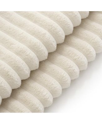 Streamdale 112" Corduroy Sectional Sofa w/ Bluetooth, Console, USB, Cup Holders, Storage