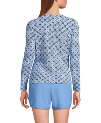 Women's Long Torso SunShade UPF 50 Long Sleeve Rash Guard Swim Tee